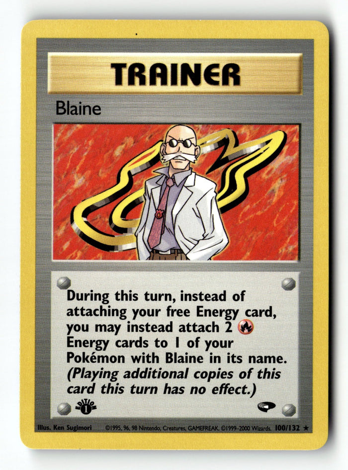 Pokemon Card Blaine (100) 1st Edition LP Gym Challenge 100/132