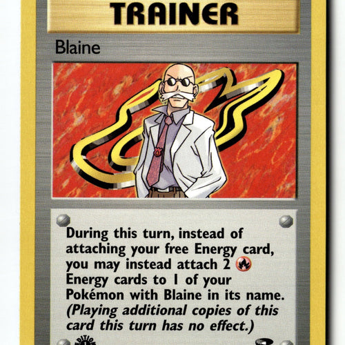 Pokemon Card Blaine (100) 1st Edition LP Gym Challenge 100/132