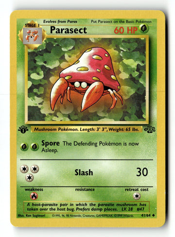 Pokemon Card Parasect 1st Edition LP Jungle 41/64