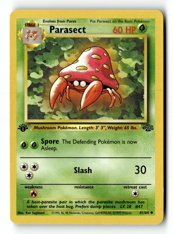 Pokemon Card Parasect 1st Edition LP Jungle 41/64