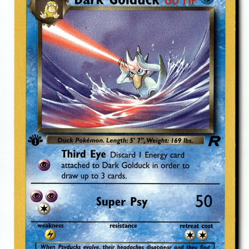 Pokemon Card Dark Golduck 1st Edition LP Team Rocket 37/82