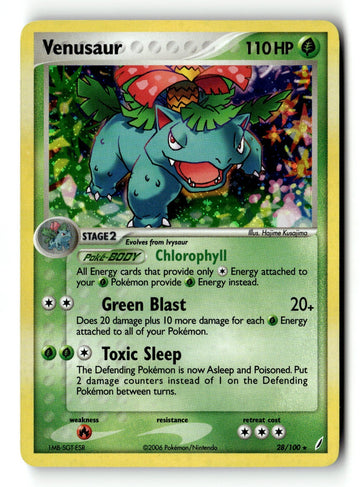 Pokemon Card Venusaur - 28/100 (EX Crystal Guardians) Holo LP 028/100
