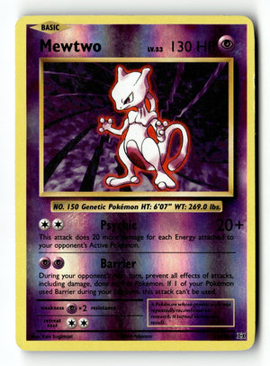 Pokemon Card Mewtwo Reverse Holo LP XY - Evolutions 51/108