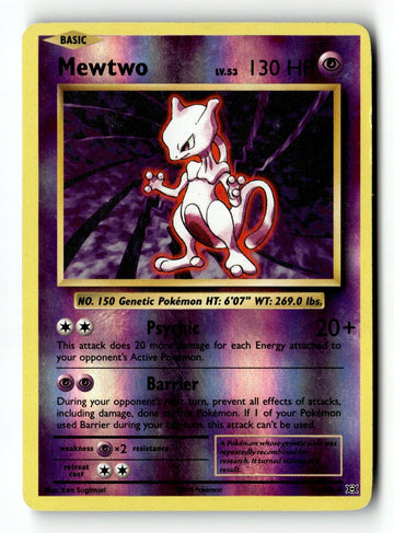 Pokemon Card Mewtwo Reverse Holo LP XY - Evolutions 51/108