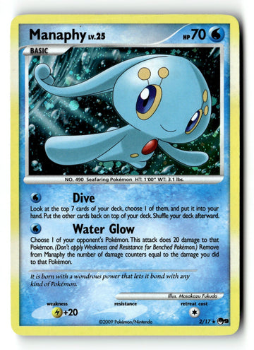 Pokemon Card Manaphy Holo LP POP Series 9 002/017