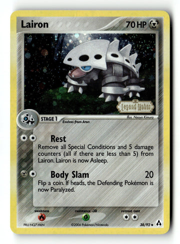 Pokemon Card Lairon Reverse Holo LP Legend Maker 38/92