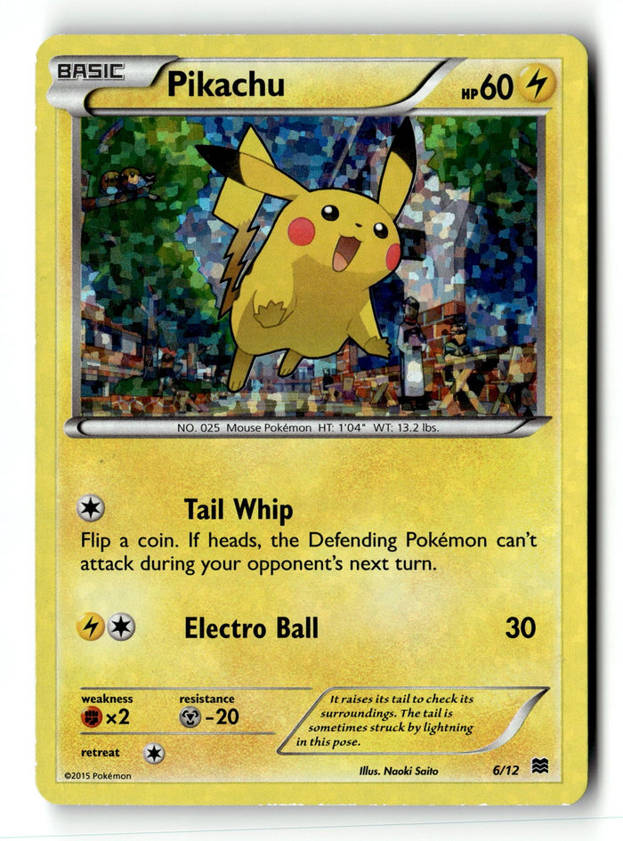 Pokemon Card Pikachu - 6/12 Holo LP McDonald's Promos 2016 6/12