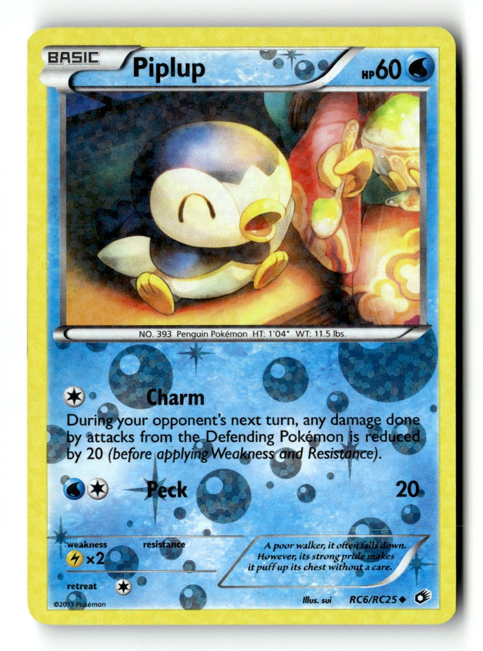 Pokemon Card Piplup Holo LP Legendary Treasures: Radiant Collection RC6/RC25