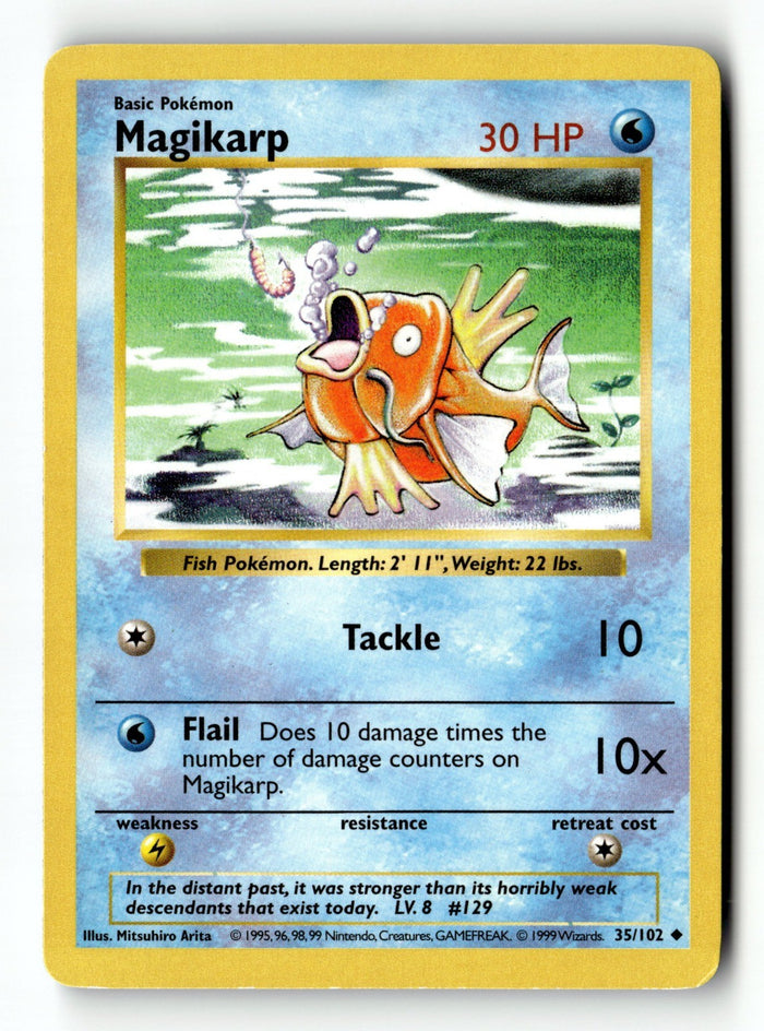Pokemon Card Magikarp Unlimited LP Base Set (Shadowless) 035/102