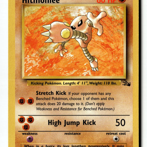 Pokemon Card Hitmonlee (22) 1st Edition LP Fossil 22/62