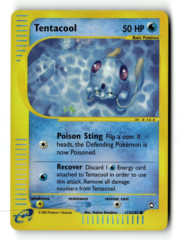 Pokemon Card Tentacool Reverse Holo LP Aquapolis 113/147