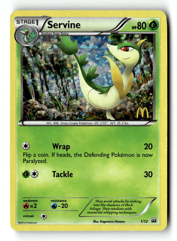Pokemon Card Servine - 1/12 Holo LP McDonald's Promos 2012 001/012