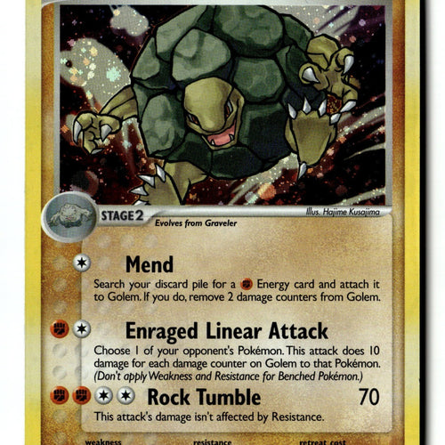 Pokemon Card Golem Holo LP Legend Maker 6/92 (2)