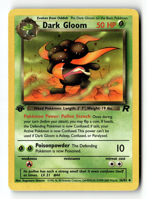 Pokemon Card Dark Gloom 1st Edition LP Team Rocket 36/82