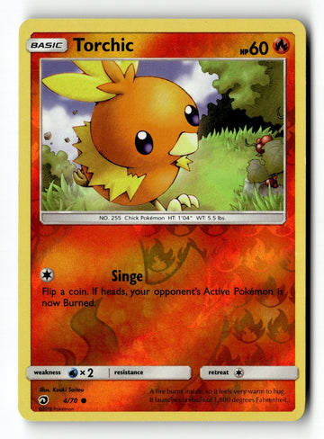 Pokemon Card Torchic Reverse Holo LP Dragon Majesty 4/70