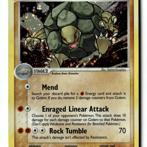 Pokemon Card Golem Holo LP Legend Maker 6/92 (1)