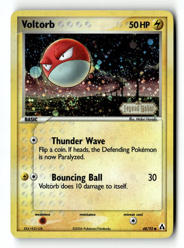 Pokemon Card Voltorb Reverse Holo LP Legend Maker 68/92 (2)