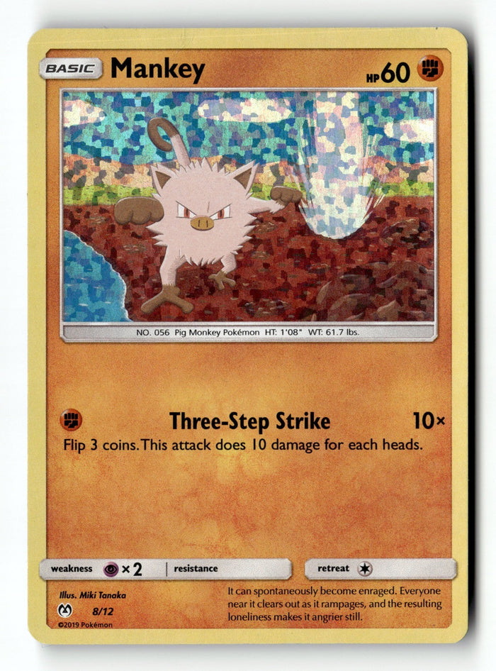 Pokemon Card Mankey - 8/12 Holo LP McDonald's Promos 2019 008/012 (1)