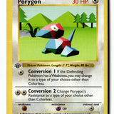 Pokemon Card Porygon 1st Edition LP Base Set (Shadowless) 039/102