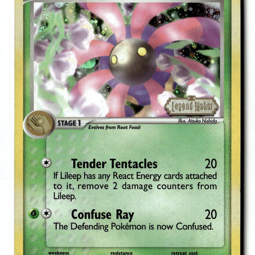 Pokemon Card Lileep Reverse Holo LP Legend Maker 56/92