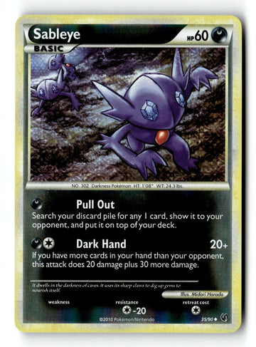 Pokemon Card Sableye Reverse Holo LP Undaunted 35/90 (1)