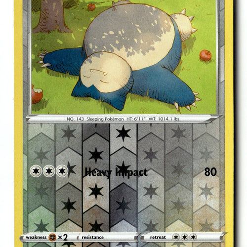 Pokemon Card Snorlax Reverse Holo LP SWSH08: Fusion Strike 206/264