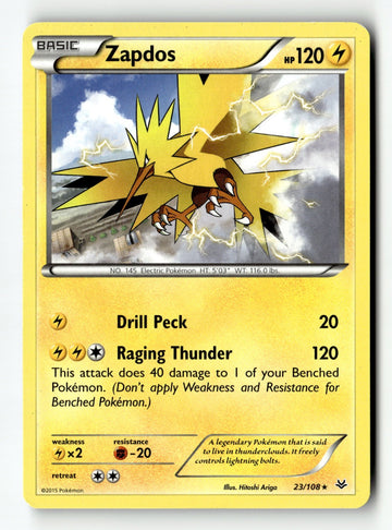 Pokemon Card Zapdos LP XY - Roaring Skies 23/108
