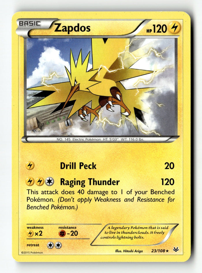 Pokemon Card Zapdos LP XY - Roaring Skies 23/108