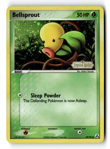Pokemon Card Bellsprout Reverse Holo LP Legend Maker 49/92 (3)