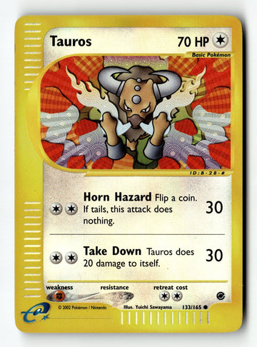 Pokemon Card Tauros Reverse Holo LP Expedition 133/165