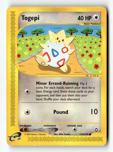 Pokemon Card Togepi LP Aquapolis 114/147 (2)