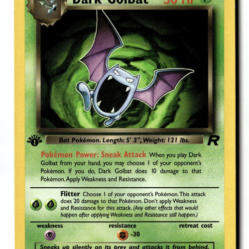 Pokemon Card Dark Golbat (24) 1st Edition LP Team Rocket 24/82