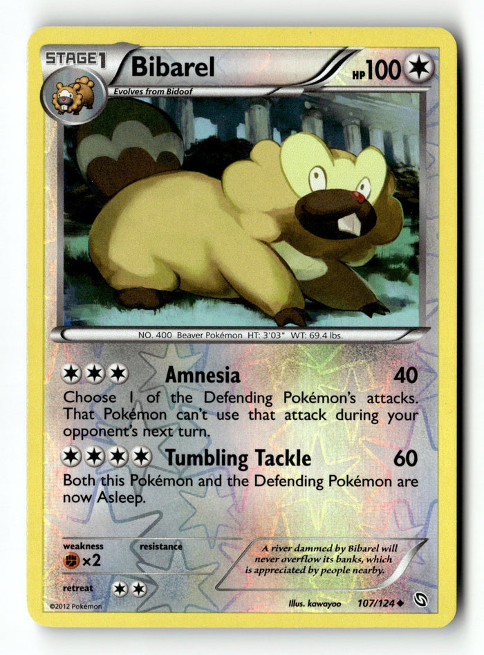 Pokemon Card Bibarel Reverse Holo LP Dragons Exalted 107/124