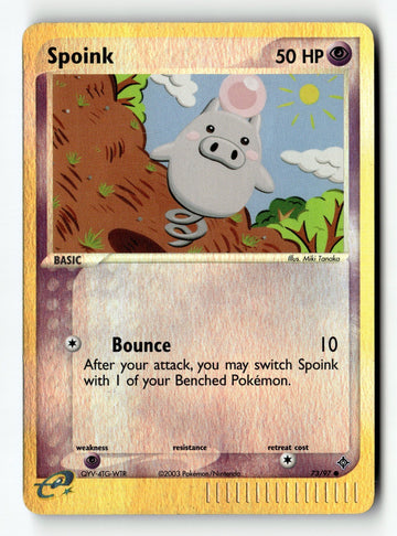 Pokemon Card Spoink - Reverse Holo LP Dragon 73/97