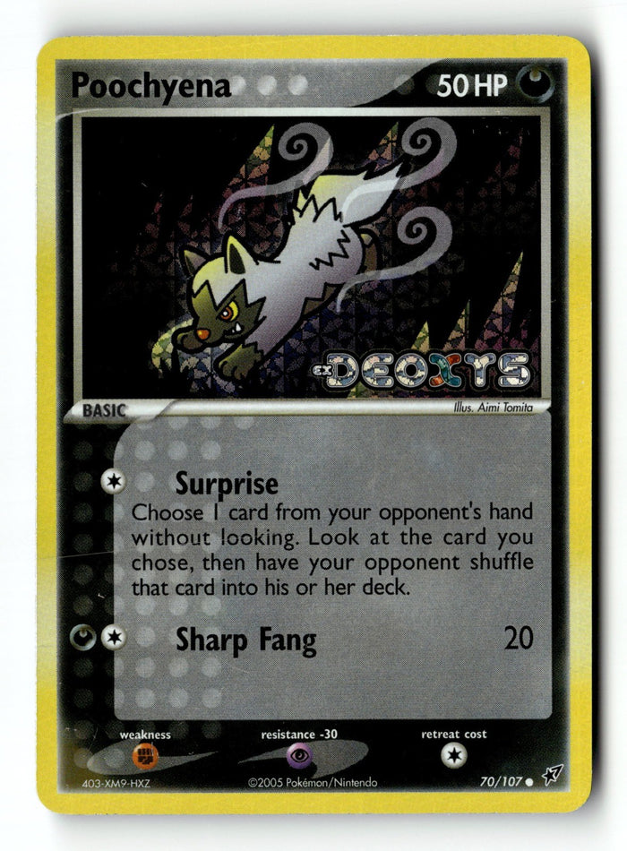 Pokemon Card Poochyena Reverse Holo LP Deoxys 70/107 (1)