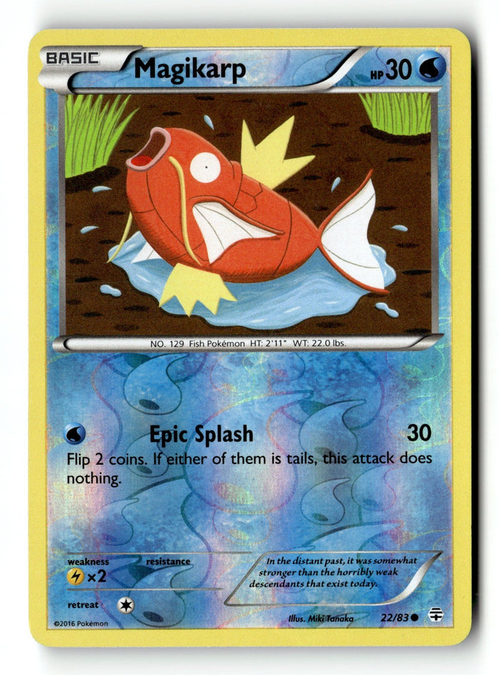 Pokemon Card Magikarp Reverse Holo LP Generations 22/83