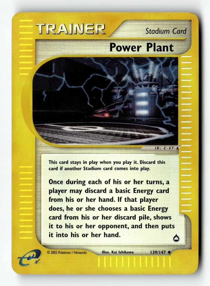 Pokemon Card Power Plant Reverse Holo LP Aquapolis 139/147