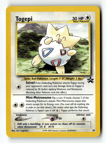 Pokemon Card Togepi LP WoTC Promo 30/53 (4)