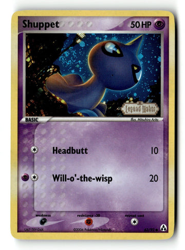 Pokemon Card Shuppet Reverse Holo LP Legend Maker 63/92 (1)