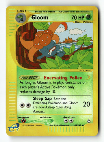 Pokemon Card Gloom Reverse Holo LP Aquapolis 049/147