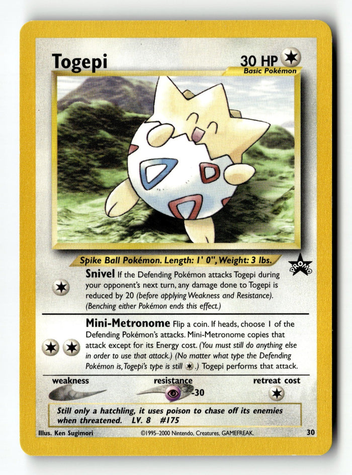 Pokemon Card Togepi LP WoTC Promo 30/53 (3)