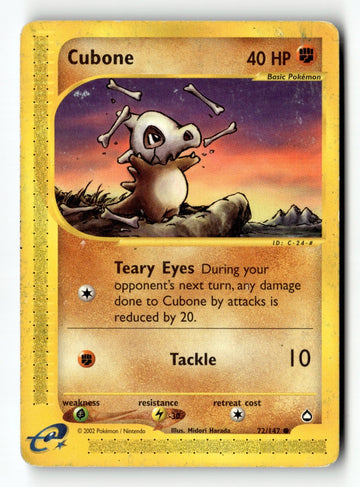 Pokemon Card Cubone LP Aquapolis 72/147 (1)