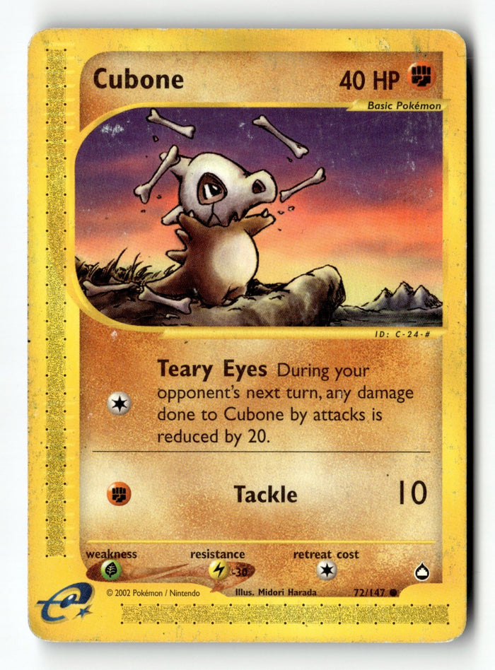 Pokemon Card Cubone LP Aquapolis 72/147 (1)
