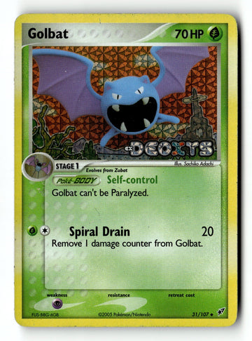 Pokemon Card Golbat Reverse Holo LP Deoxys 31/107