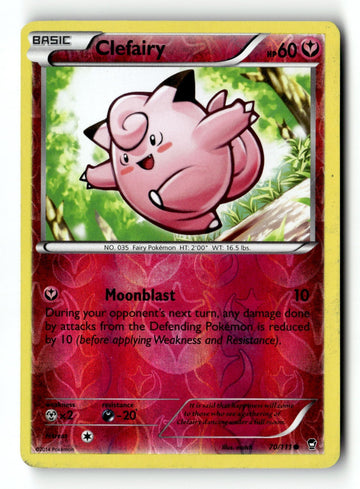 Pokemon Card Clefairy (70) Reverse Holo LP XY - Furious Fists 70/111