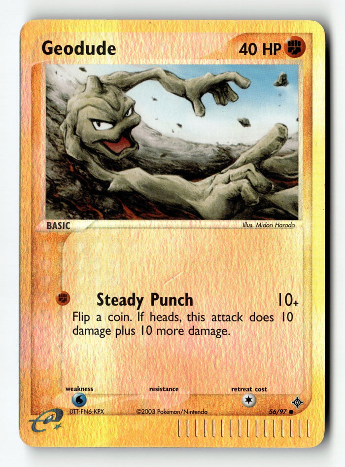 Pokemon Card Geodude - Reverse Holo LP Dragon 56/97
