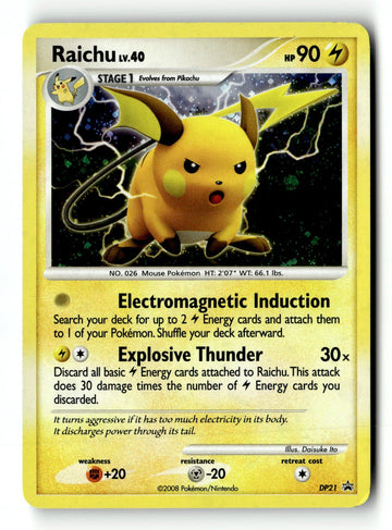 Pokemon Card Raichu - Holo LP Diamond and Pearl Promos DP21