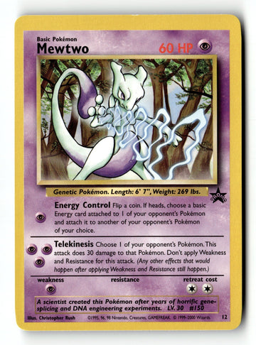Pokemon Card Mewtwo (12) LP WoTC Promo 12/53