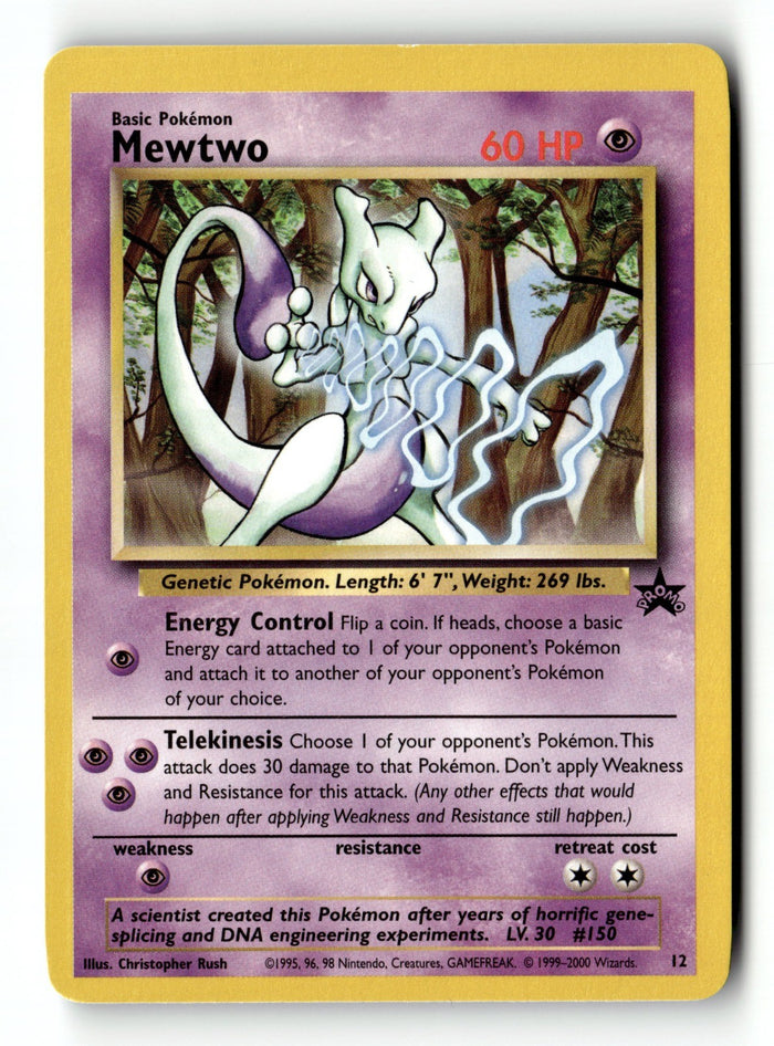 Pokemon Card Mewtwo (12) LP WoTC Promo 12/53