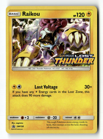 Pokemon Card Raikou - (Prerelease) Holo LP SM Promos SM150